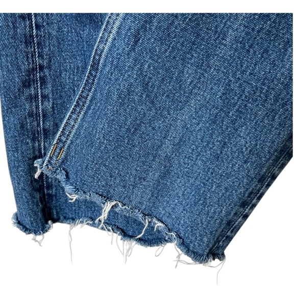 Abercrombie & Fitch 90s Straight Mid Rise Women’s 25 Long Blue Casual Raw Hem - Picture 8 of 12